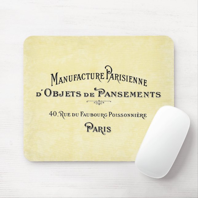 Vintage Paris Biz Card Mouse Mat (With Mouse)