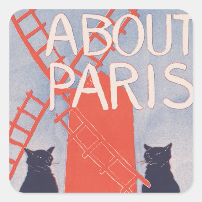 Vintage Paris Book Cover Square Sticker (Front)