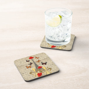 Vintage Paris & butterflies Coaster