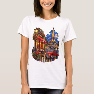 Vintage Paris Cafe Eiffel Tower Women's T-Shirt
