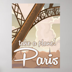 Vintage Paris Cartoon travel poster