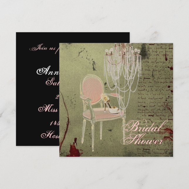 Vintage Paris Chic  Bridal Shower Invitation (Front/Back)