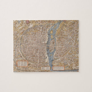 Vintage Paris city map, 1550 Jigsaw Puzzle