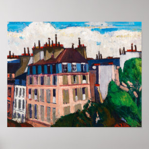 Vintage Paris Cityscape Abstract Painting Poster