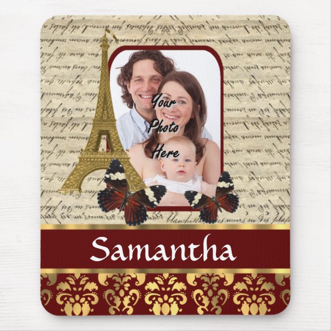 Vintage Paris collage Mouse Mat (Front)