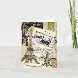 Vintage Paris Collage...notecard Card