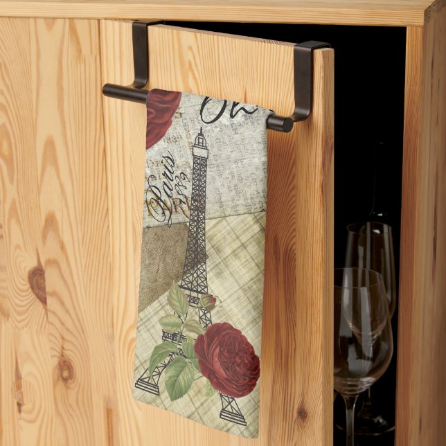 Vintage Paris Design Tea Towel (Thirds Fold)