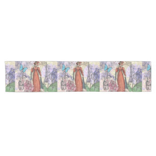 Vintage Paris Eiffel Tower Collage Romantic French Short Table Runner