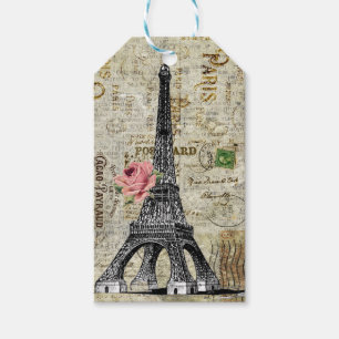 Vintage Paris Eiffel Tower Ephemera Gift Tag