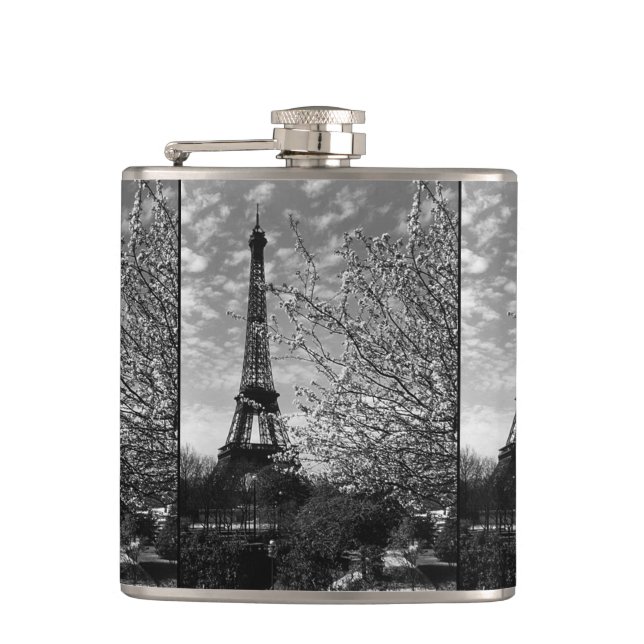 Vintage Paris Eiffel Tower Hip Flask (Front)