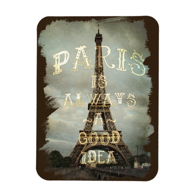 Vintage Paris Eiffel Tower Magnet (Vertical)