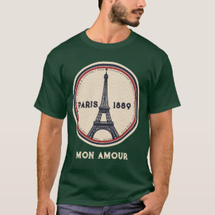 Vintage Paris Eiffel Tower Mon Amour Retro T-Shirt