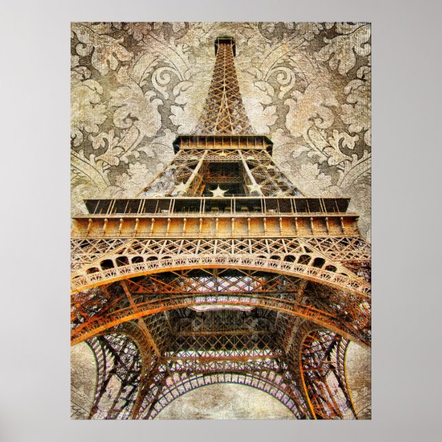 Vintage Paris, Eiffel Tower Poster (Front)
