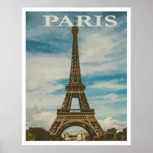 Vintage Paris Eiffel Tower Poster