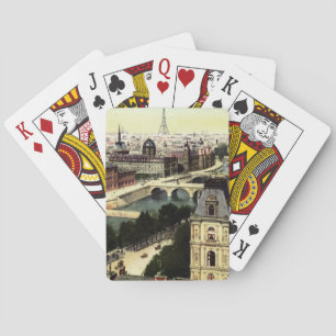 Vintage Paris Eiffel Tower Scene Playing Cards