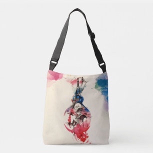 Vintage Paris Eiffel Tower Travel Love Watercolor Crossbody Bag