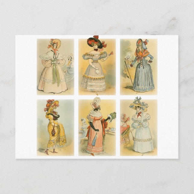 Vintage Paris Fashion (1) Postcard (Front)