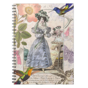 Vintage Paris Fashion  Elegant Collage Notebook