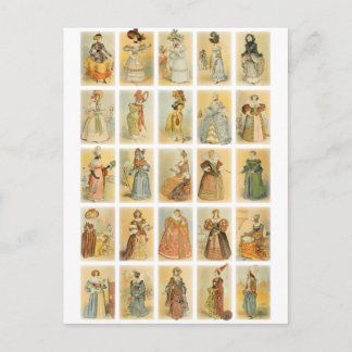 Vintage Paris Fashion (middle ages to 19th century Postcard