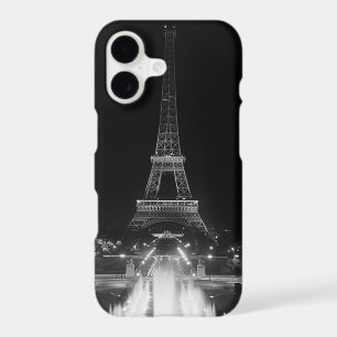 Vintage Paris Fontains Tower Eiffel night