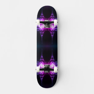 Vintage Paris Fontains Tower Eiffel night Skateboa Skateboard