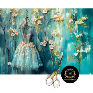 Vintage Paris France Ballerina Fashion  Decoupage  Tissue Paper