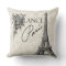 Vintage Paris France Eiffel Tower pillow