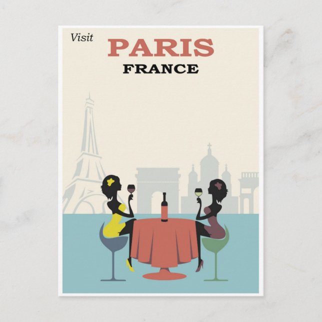 Vintage Paris France Travel Landmarks Postcard (Front)