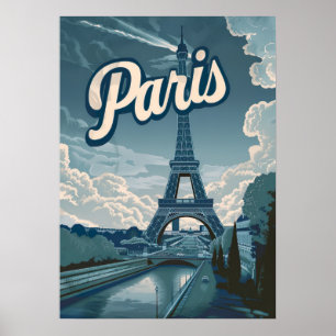 Vintage Paris France Travel Wall Poster