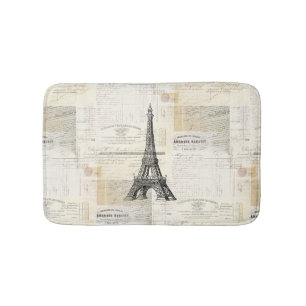 Vintage Paris French Ephemera Bath Rug