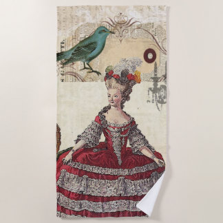 Vintage Paris French Queen  Marie Antoinette Beach Towel