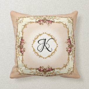 Vintage Paris French Watercolor Dusty Pink Roses Cushion