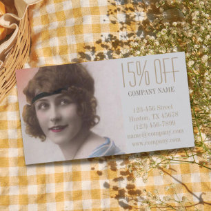 vintage paris girl hair stylist makeup artist business card