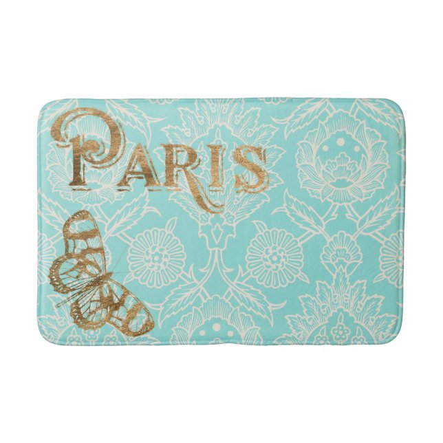 Vintage Paris Gold Design Bath Mat (Front)