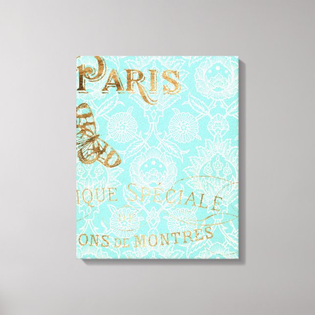 Vintage Paris Gold Design Canvas Print (Front)