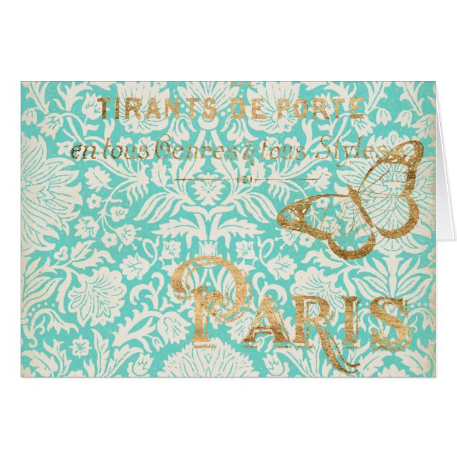 Vintage Paris Gold Design With Butterfly (Front Horizontal)