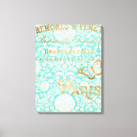 Vintage Paris Gold Design With Butterfly
