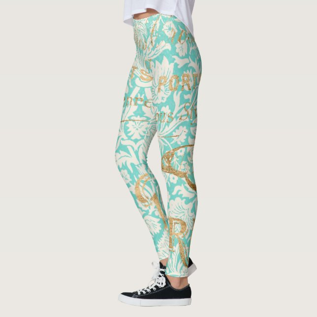 Vintage Paris Gold Design With Butterfly Leggings (Left)