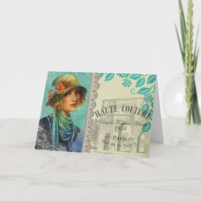 Vintage Paris Greeting Card (Front)