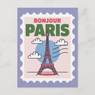 Vintage Paris Iconic Eiffel Tower French City Postcard