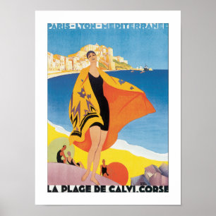 Vintage Paris Lyon Mediterranean Travel Poster