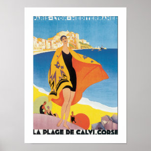 Vintage Paris Lyon Mediterranean Travel Poster