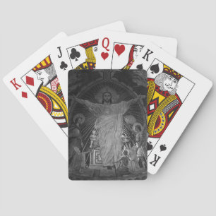 Vintage Paris Main mosaic Sacred Heart jesus Playing Cards