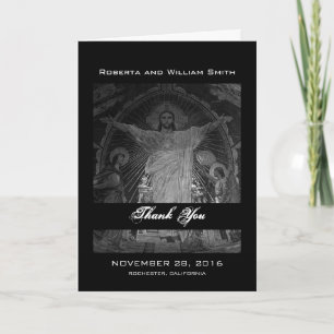 Vintage Paris Main mosaic Sacred Heart jesus Thank You Card