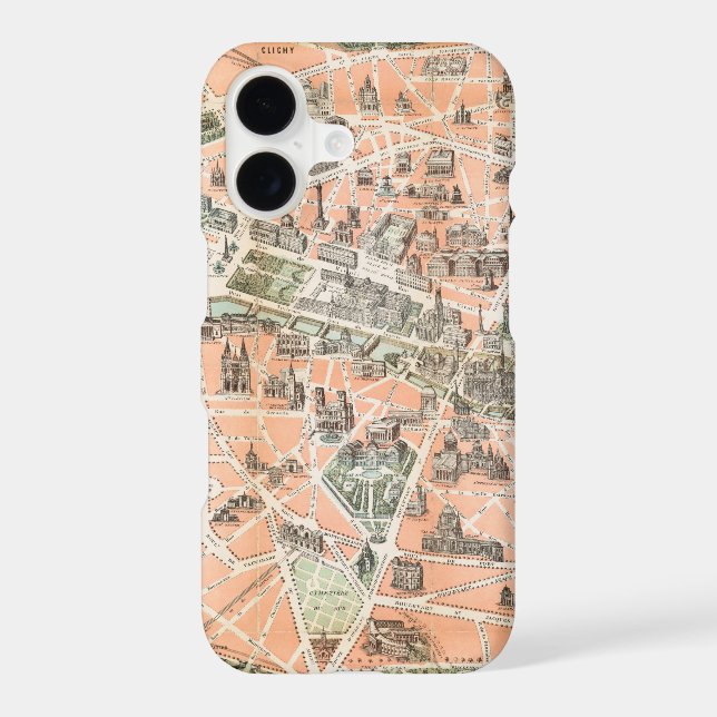 Vintage Paris Map iPhone X Case (Back)