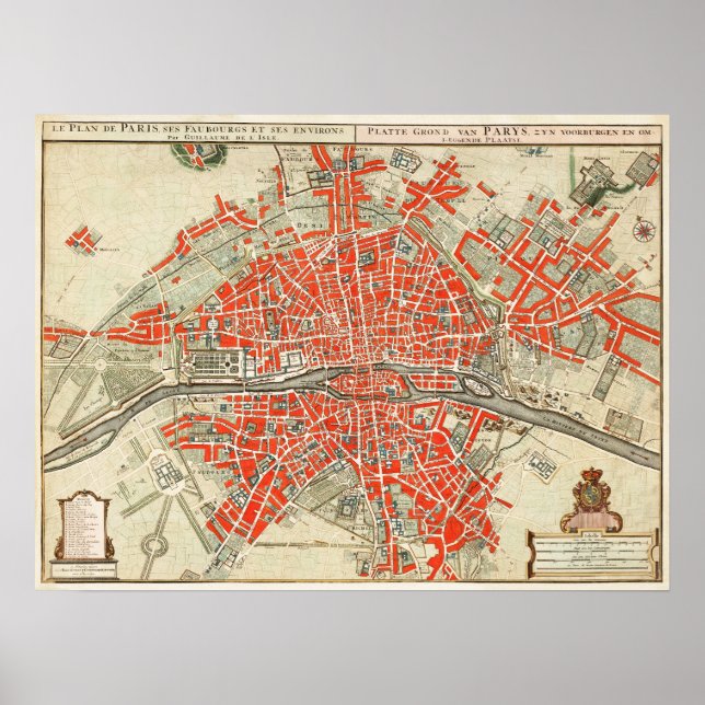 Vintage Paris Map Poster (Front)