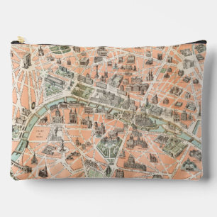 Vintage Paris Map Toiletry Bag
