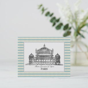 Vintage Paris Opera Illustration Harlequin Postcard