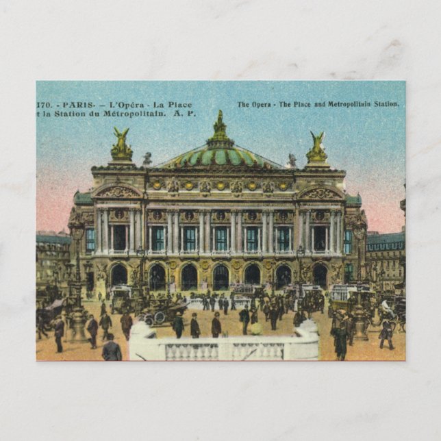 Vintage Paris,   Opera Postcard (Front)