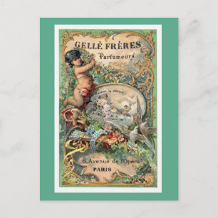 Vintage Paris Parfume Label Postcard